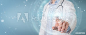 Doctor using digital medical futuristic interface 3D rendering